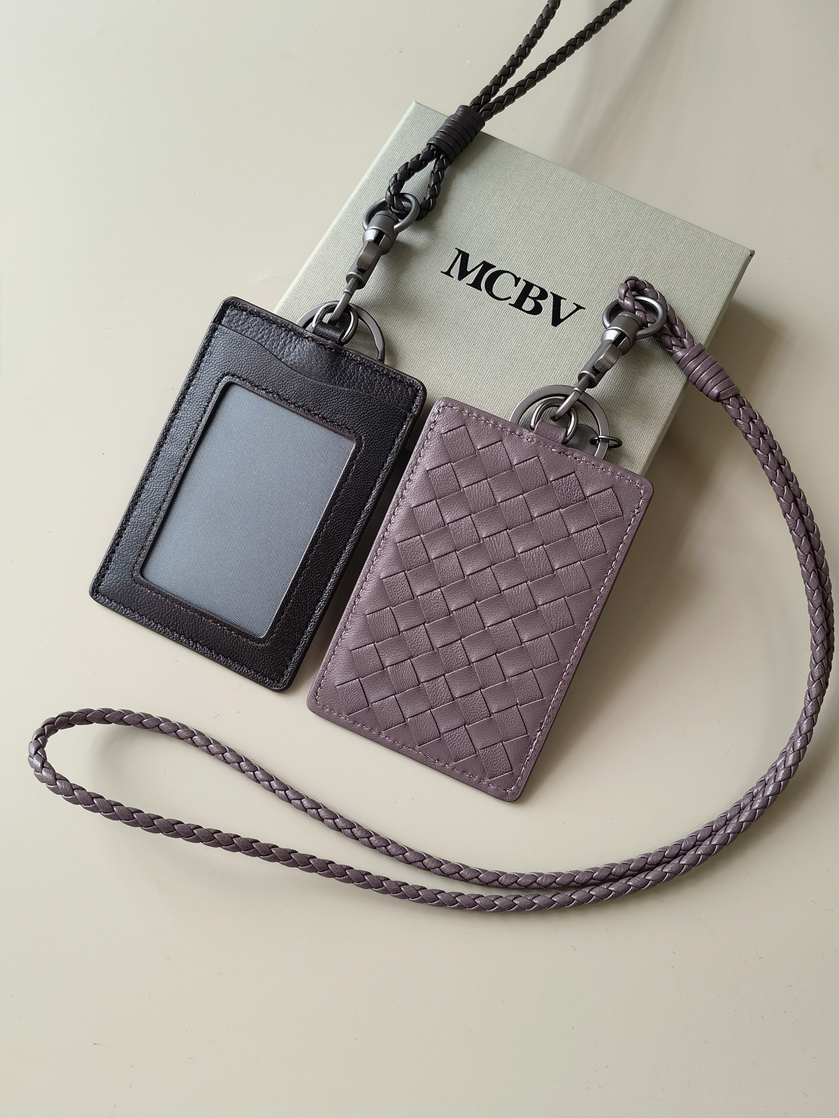 Luxury Brand Designer Card Holder Sheepskin Work Document Bag Genuine Leather Men Fashion ID Name Card Women's Employee Bags