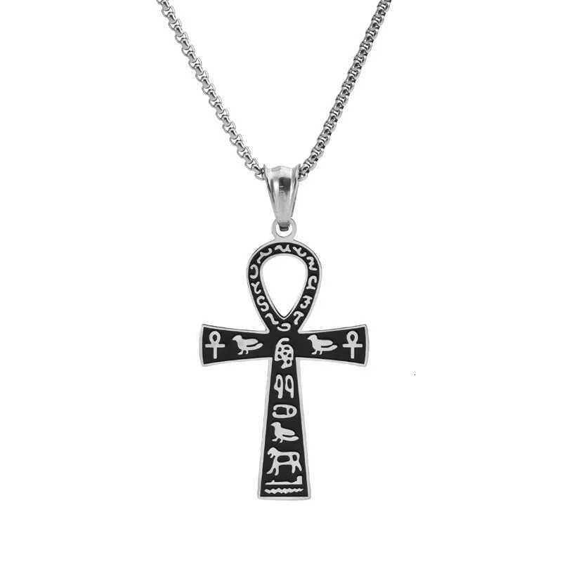 316L Stainless Steel Egyptian Ankh Cross Pendant Chain Necklace For Men Wen Vintage Jewelry Accessories W250712