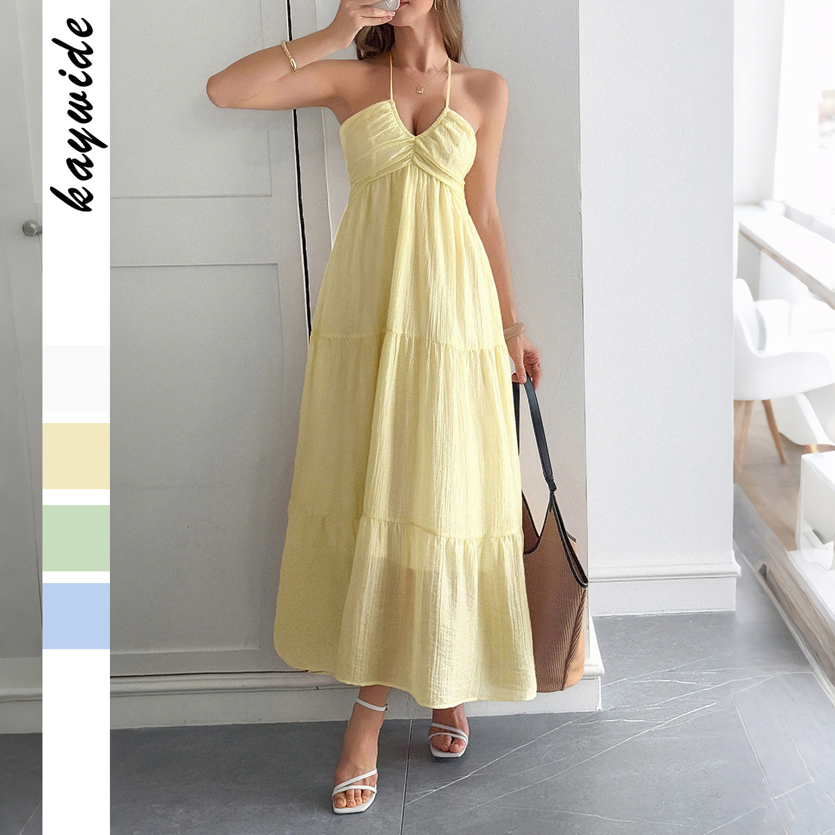 2025 Summer dress new women's dress casual vacation suspender semi transparent dress women's fashion new luxury designer women's dress