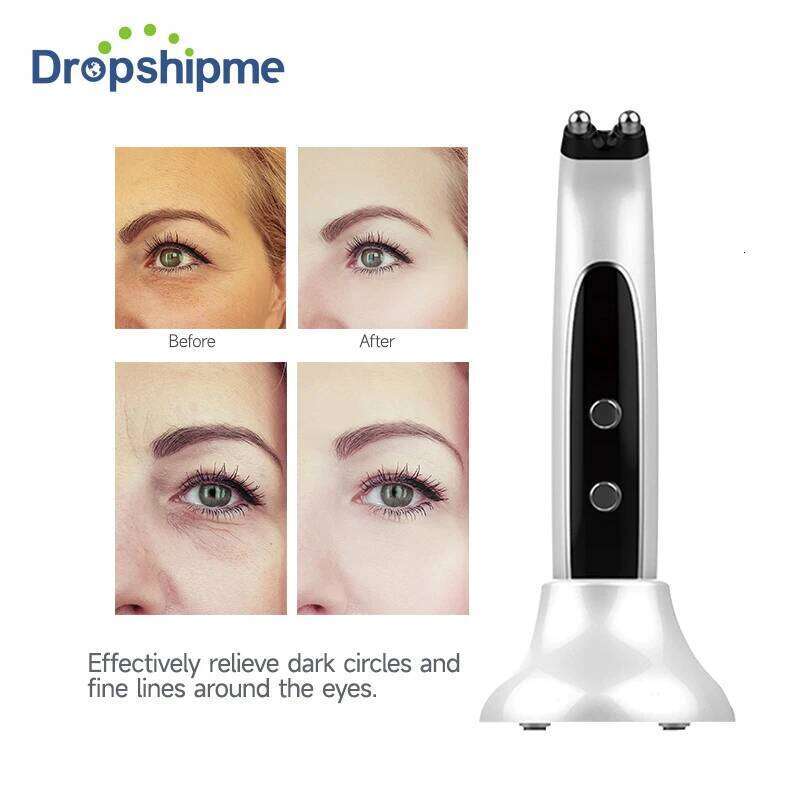 EMS Beauty Device Wrinkle Skin Tighten RF Hot Compress Massager Remove Dark Circles Eye Massage Instrument
