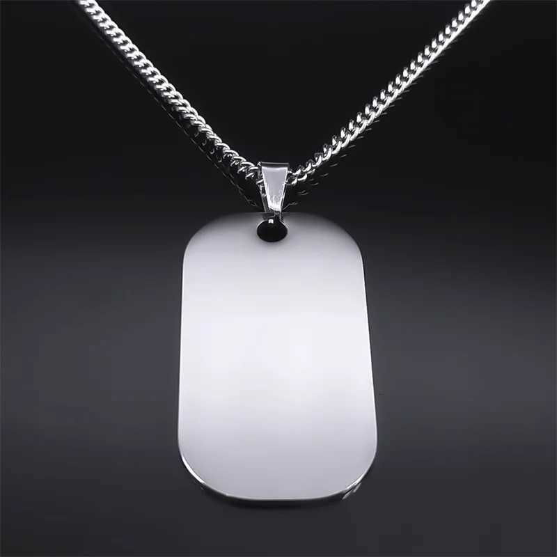 1 Hebrew Scripture Mezuzah Necklace for Men Stainless Steel Dog Tag Pendant Necklaces Jewelry Gifts for Boyfriend N7769S05 W250712