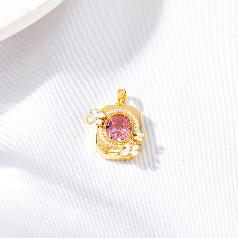 Luxury Jewelry Designer Jewelry Zhongxing New Purple Zircon Square DIY Pendant Accessories Handmade Bracelet Necklace Pendant Gemstone Pendant Wholesa