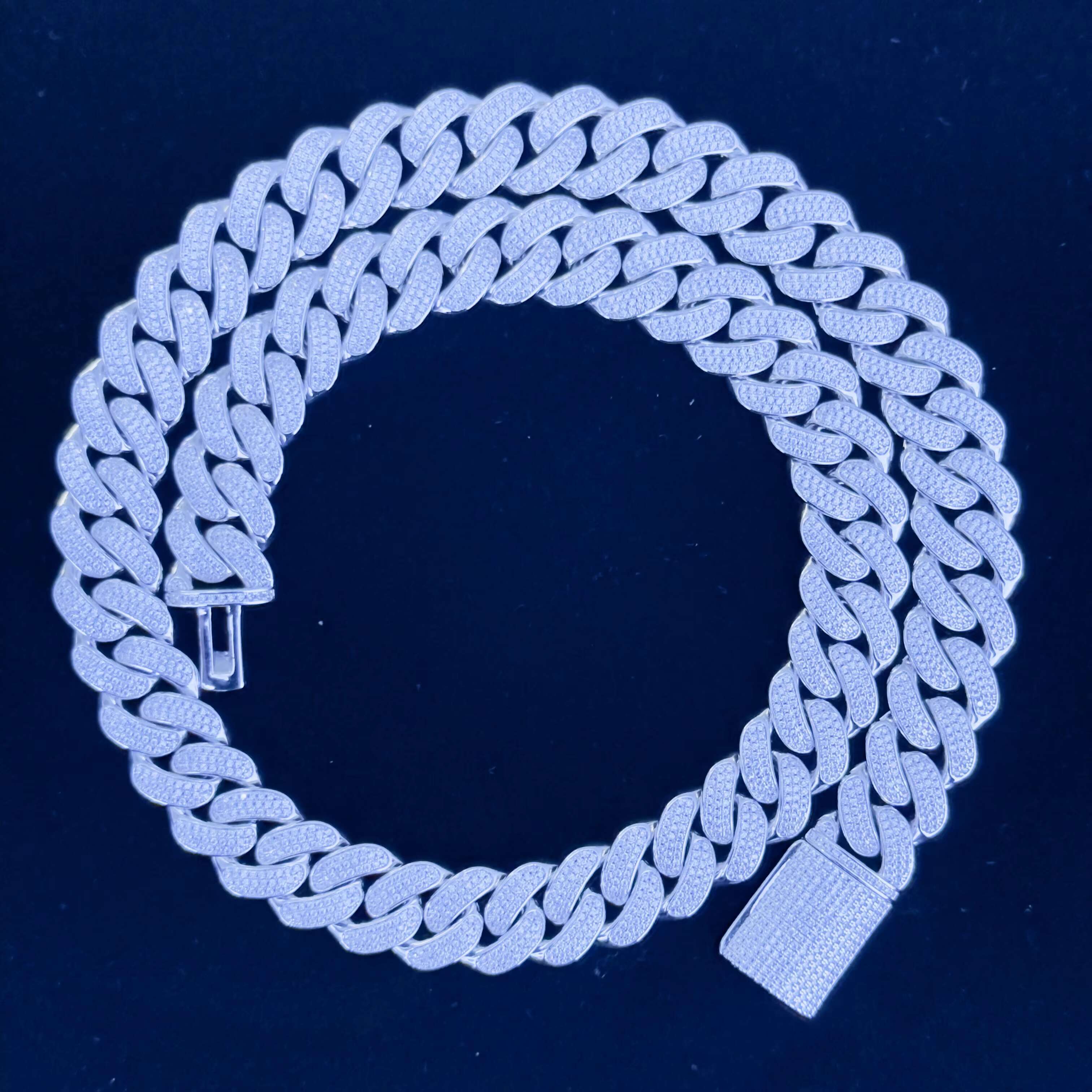 10mm 12mm 14mm 18mm Hip-Hop Jewelry Vvs Moissanite Cuban Link Chain With 925 Silver Necklace Men Jewelry