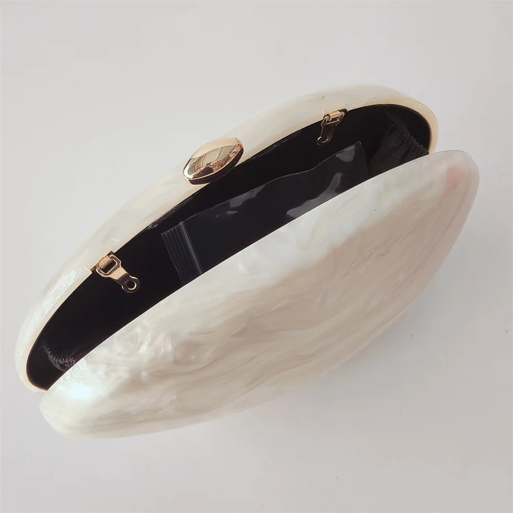 Oval Marble Beige Shell Acrylic Elegant Lady Evening Bag Cute Handbag Wedding Lady Girl Female Mini Purse 250708