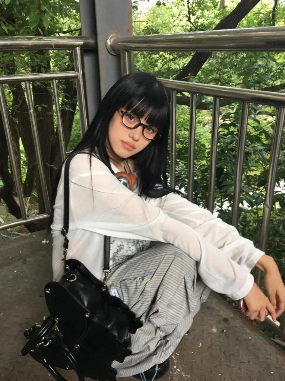 Korean Fashion Graphic Tees Slightly Transparent T Shirt Women Clothing Long Sleeve Loose T-shirt Streetwear Spring Tops 250707