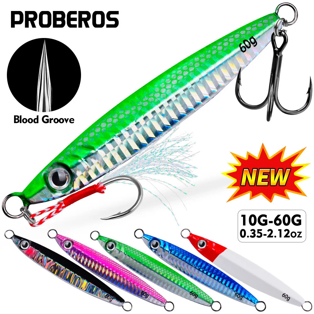 PROBEROS 1pc Metal Jig 10g 15g 20g 30g 40g 60g Durable Bionic Hard Bait with Realistic n Perfect Sea Fishing Accessory 250708