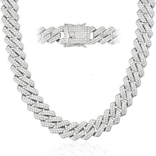 Luxury Jewelry Designer Jewelry Hip Hop Style Jewelry Chain Exaggerated Rapper Rhombus Full Diamond Original Inlaid Accessories Unisex Necklace