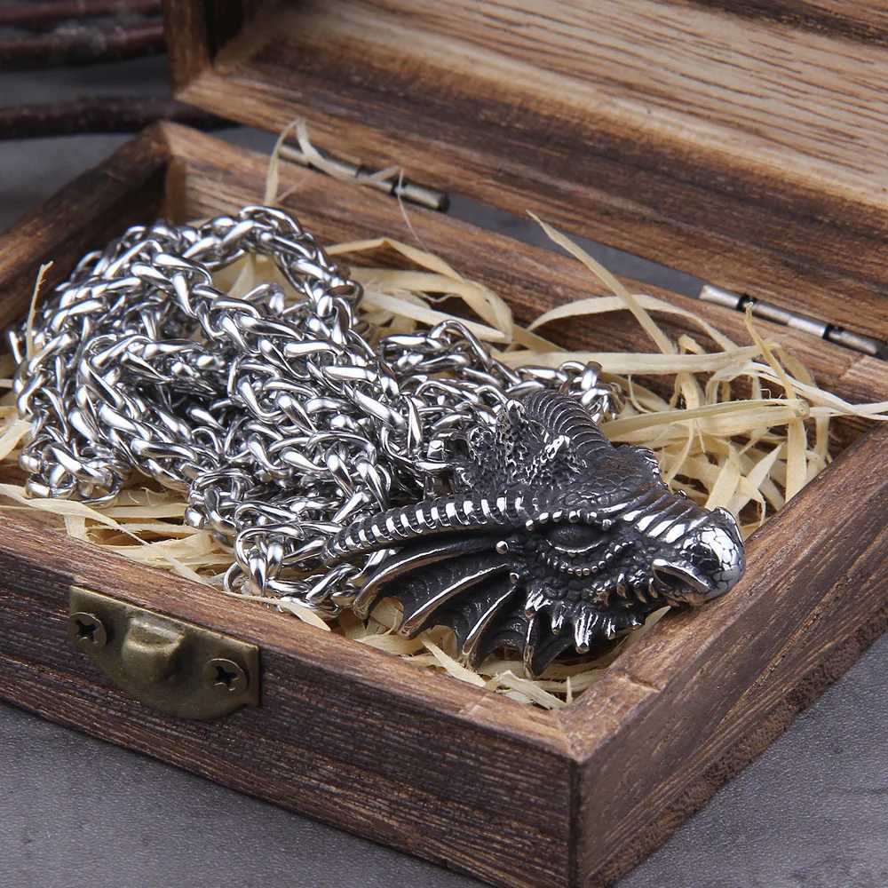Dragon Pendant Necklaces Titanium Steel Jewelry Necklace Punk Men Accessories Dragon Pendant Jewelry W250712