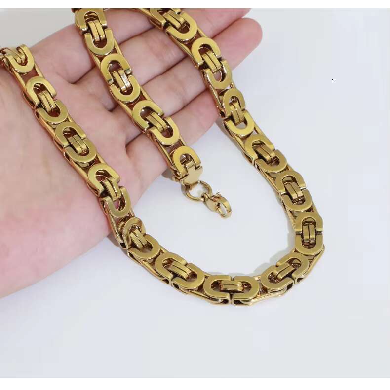 Punk Gold Plated Men Jewelry Fashion Chain Link Bracelets Cuban Necklace Stainless Steel Link Chain Necklace for Men