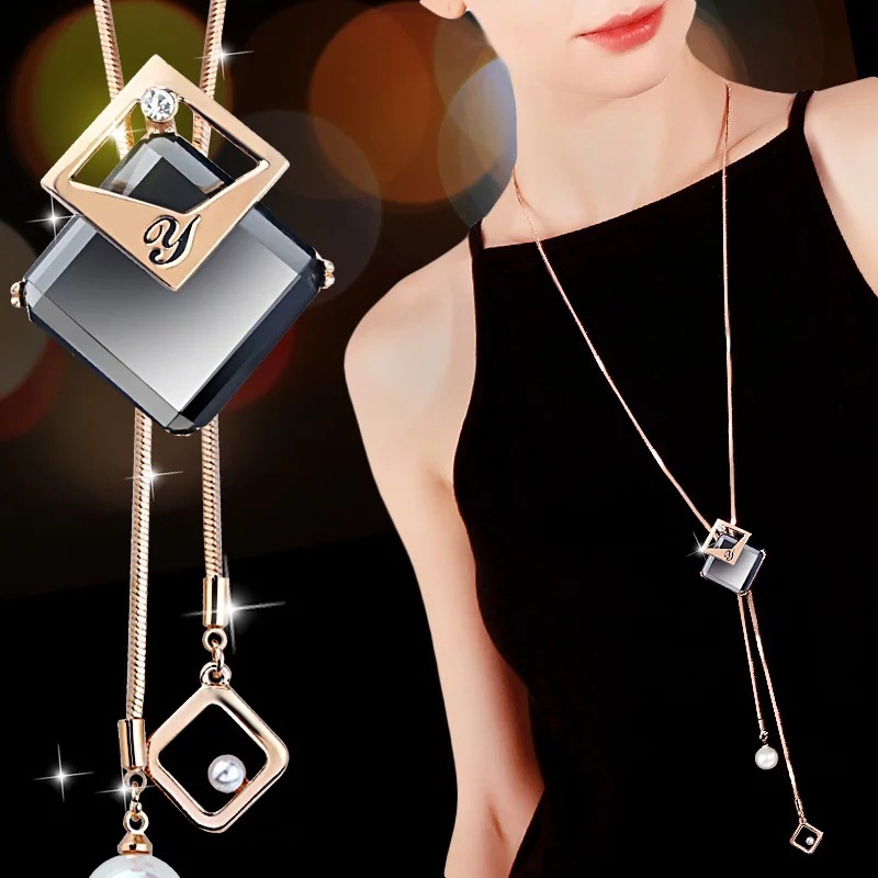 Luxury Jewelry Designer Jewelry Cross-border Hot-selling Sweater Chain Women's High-end Long Necklace Fashion Versatile European And American Sty