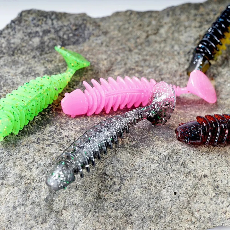 SUNMILE Fishing Soft Bait Worm Artificial Baits 4cm06g 20pcs Rock Wobblers Leurre Souple Lure Perch Trout Bass Lures 250708