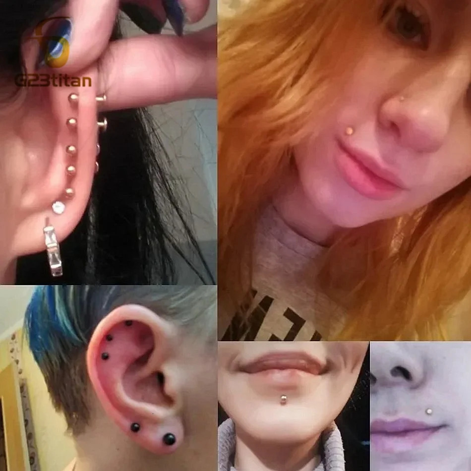 1pc 14G Bar Colors Acrylic Ball Ear Cartilage Helix Lobe Lip Piercings Tongue Rings 6-12mm Threaded Labret Stud Jewelry 250708