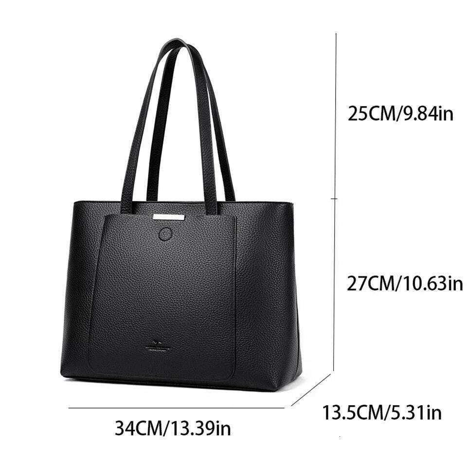 Genuine Brand Soft Pu Leather Hand Big Handbags Women Shoulder Bags for Laptop Designer Tote Shopping Top Handle Bag