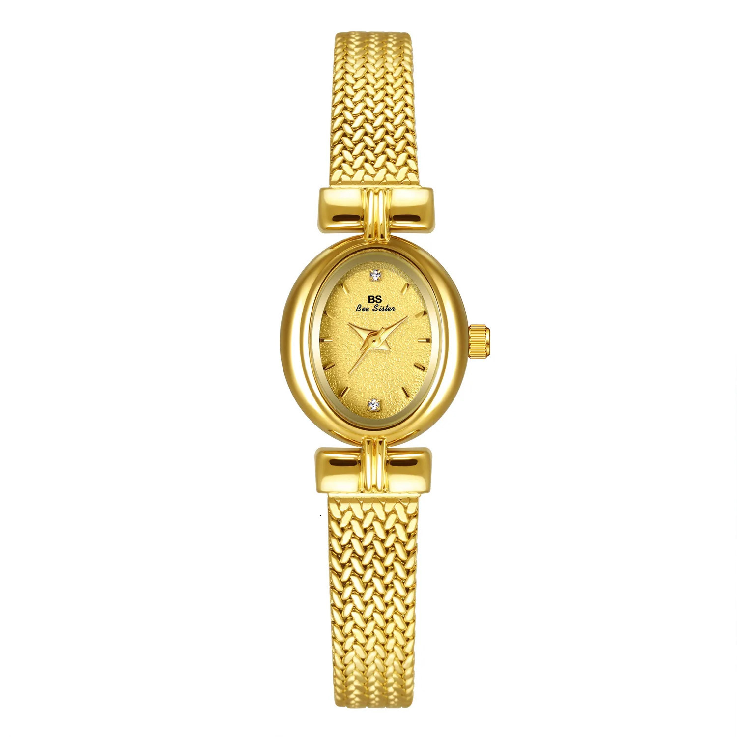 Womens Watches Oval Quartz Watch Gifts For Women Vintage Elegant Waterproof Golden Wheat Bracelet Wristwatch 250712