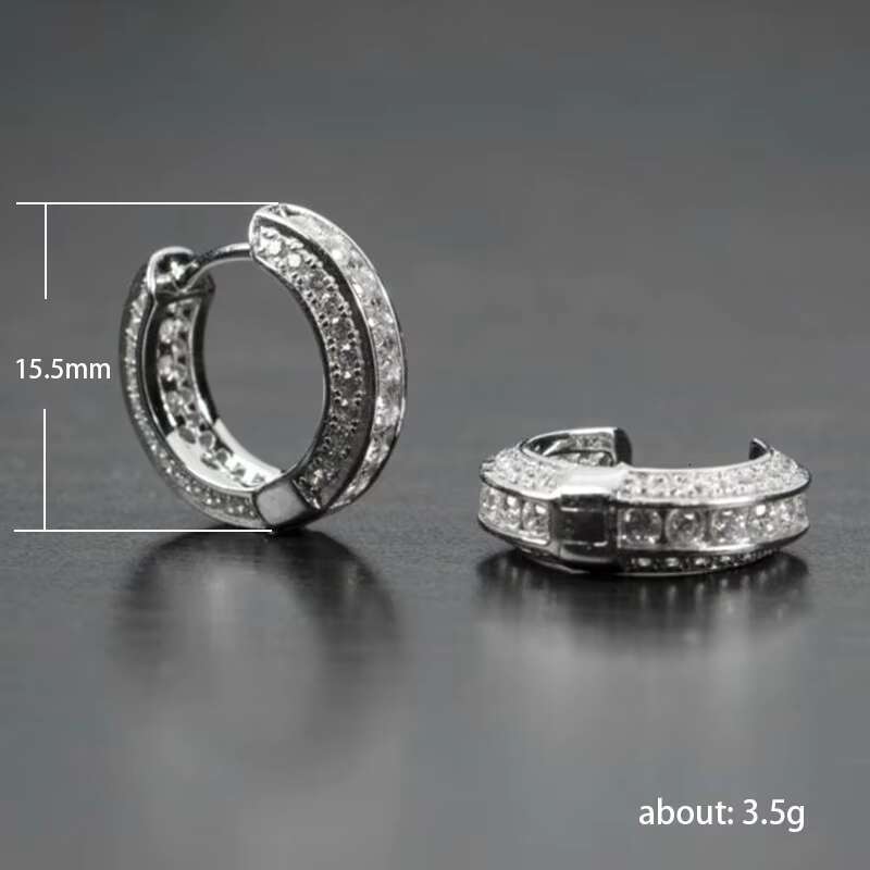 Trendy Boys Ear Hoops Mens Earring Jewelry Personality Hip Hop Luxury Fashion Male Earring Plated Silver Men Earings