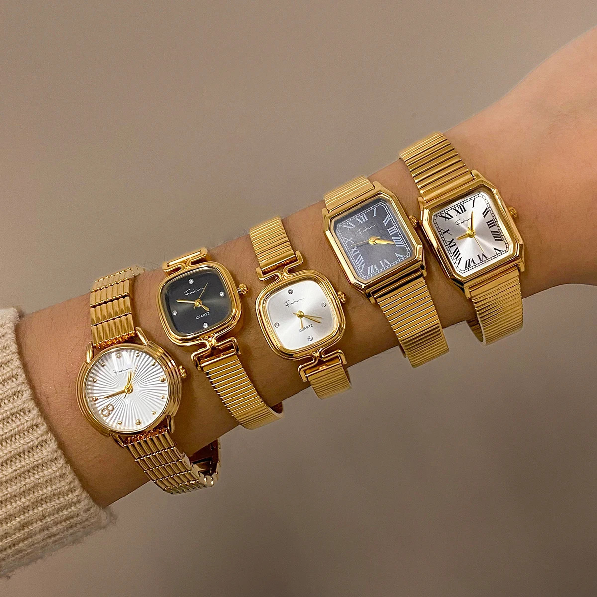 Uworld Fashion Stainless Steel Lades Watch with Japan Movement Waterproof Polished Shiny 18K Gold PVD Plated Jewelry Accessorie 250712