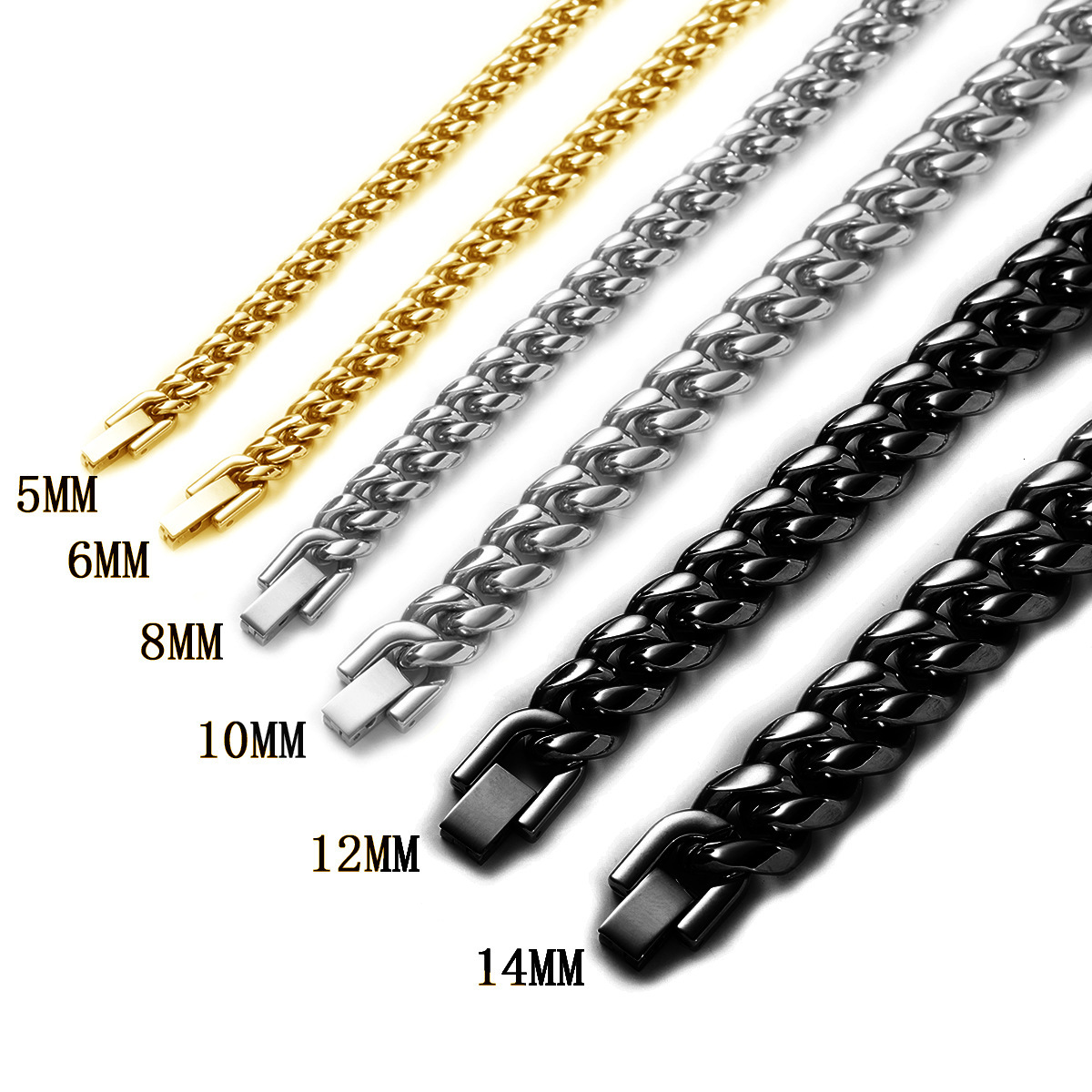 Luxury Jewelry Designer Jewelry Trendy Cool Titanium Steel Chain Necklace Stainless Steel Jewelry Clasp Round Polished Chain Men's Thick Bold Fas