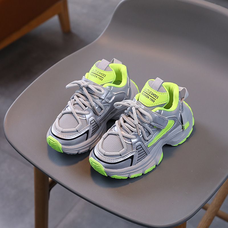 Children High Platform Sneakers Fashion Pink Green Girls Shoes Toddler Kids Shoes for Boys Thick Sole Sports Tennis Shoes Sizes US5.5C-US6Y 000317
