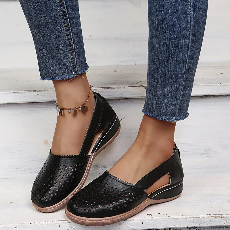 Women Wedges Sandals Hollow Out Vintage Woman Shoes Slip on Casual Sewing Ladies Sandal Female Summer Zapatos Muje 250707