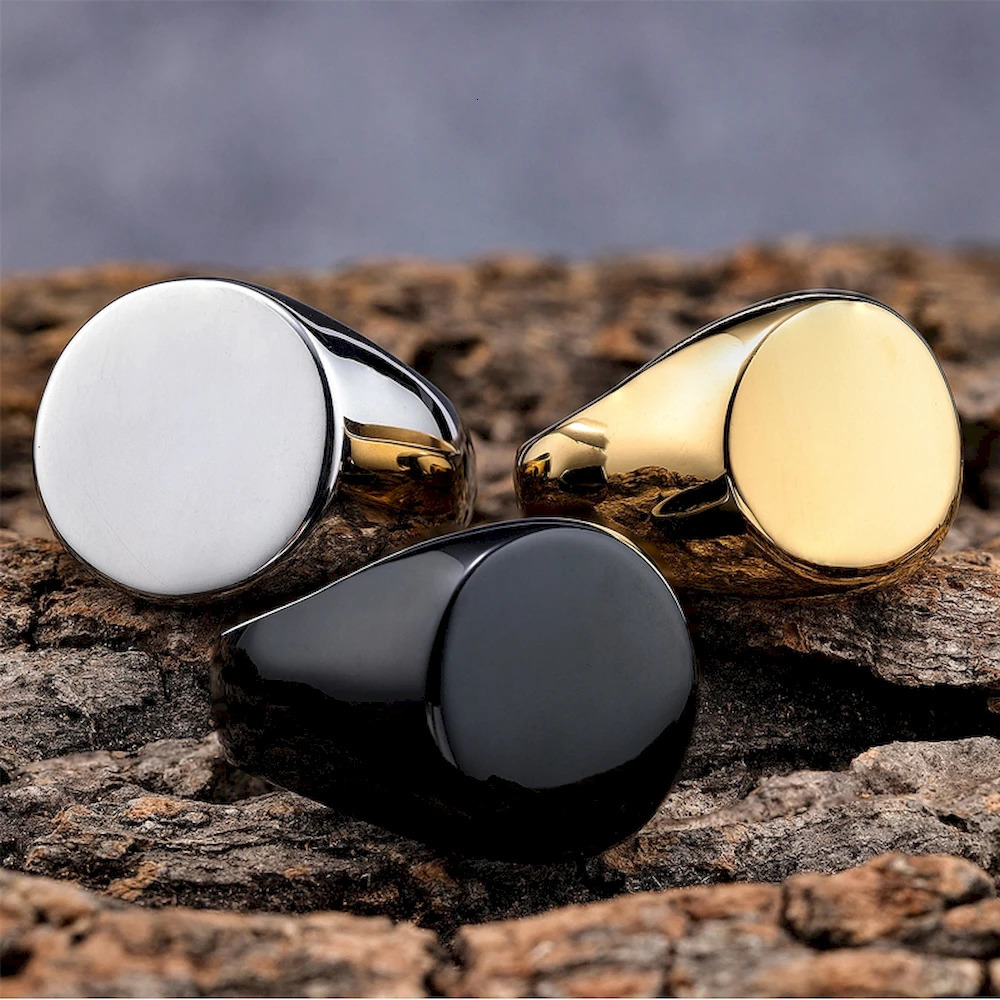 4/5/6/7/8/9/10/11/12 Stainless Steel Round Smooth Surface Ring Plated 18K Gold Color Men Women Finger Jewelry Drop 250708
