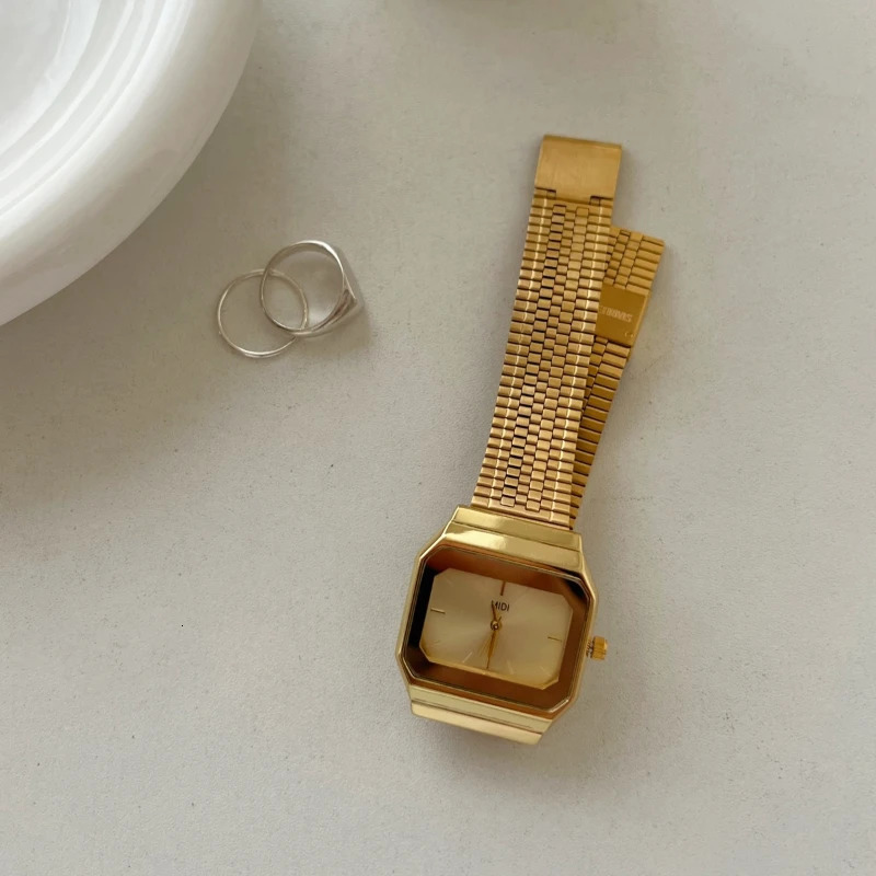 Minimalist Square Small Golden Watch for Women Antique Retro Ladies Watches Gift Reloies Para Mujer 250712
