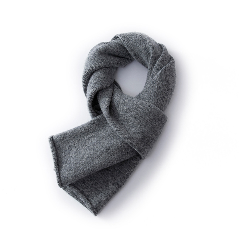 K1339 Pure wool scarf 7 needle thickened knitted wool neck scarf parent-child/couple winter warm versatile simple