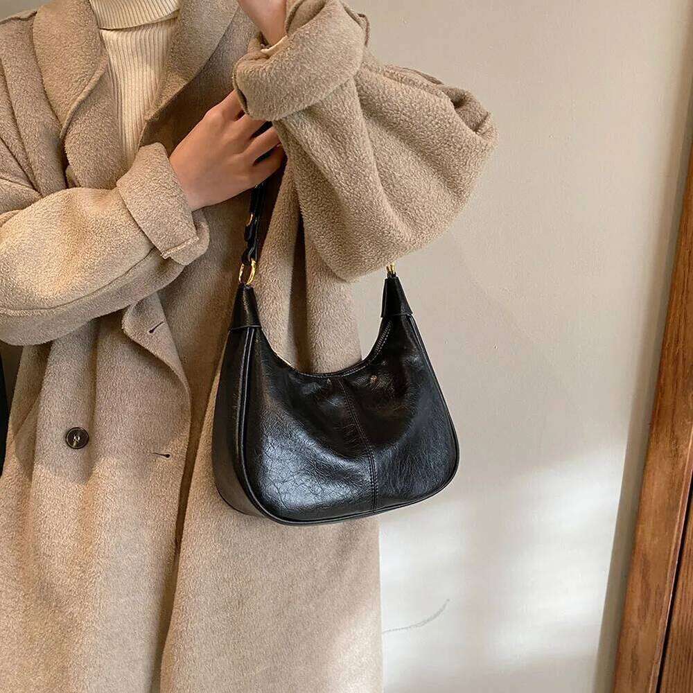 Shoulder Women Adjustable Strap Crossbody Bag PU Leather With Zipper Solid Handbag For Work Travel