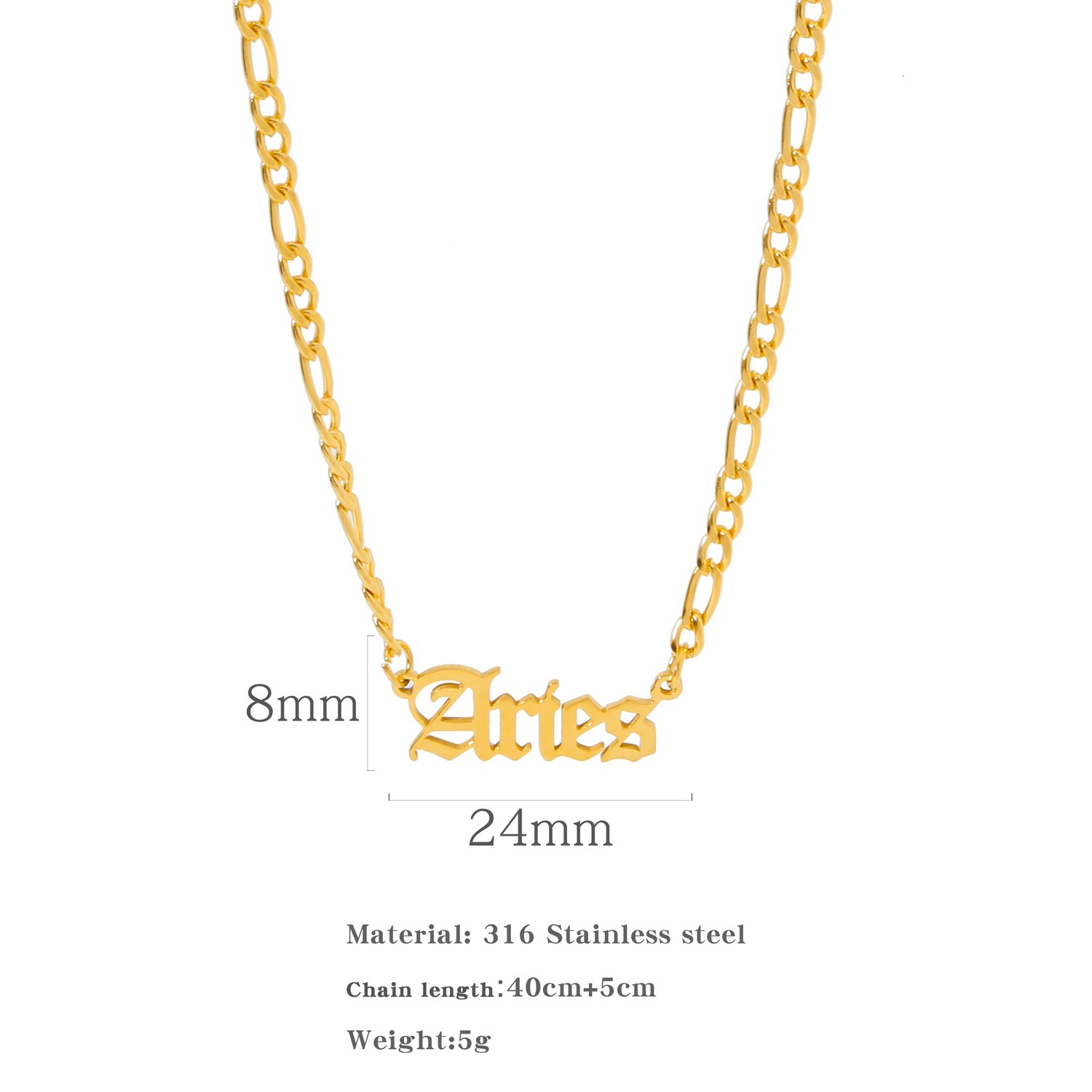 Luxury Jewelry Designer Jewelry Cross-border 18K Chain 12 Zodiac Ancient Letters Men And Women Stainless Steel Vacuum Electroplating Necklace Personal