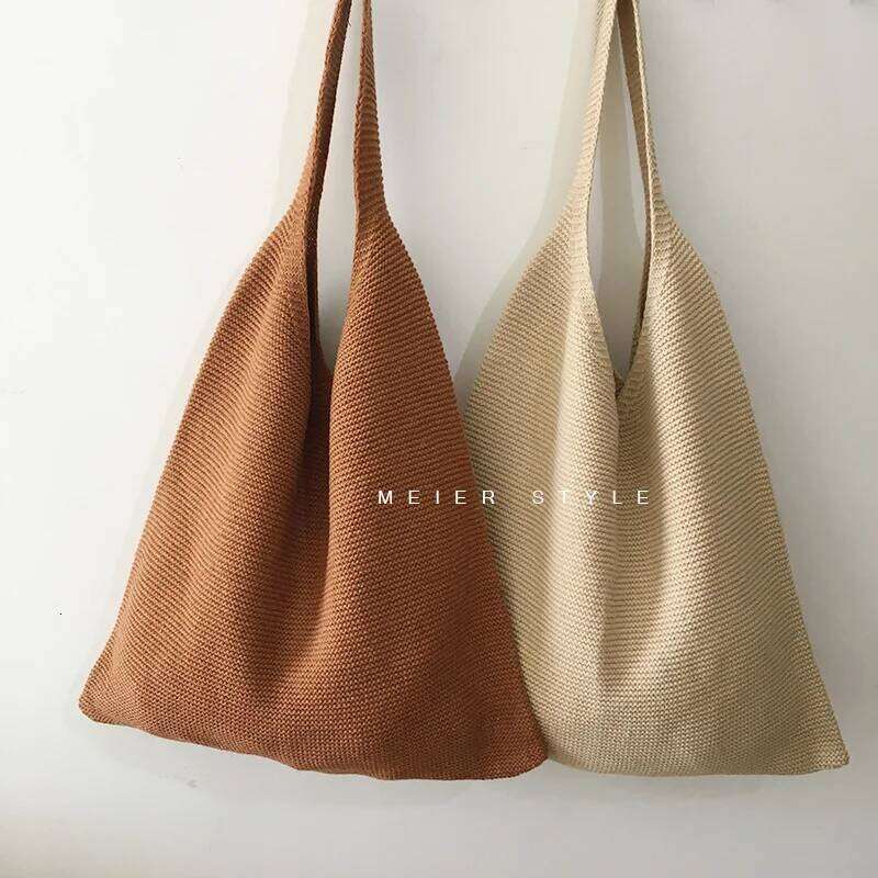 Fashion Retro Woolen Shoulder Knitted Tank Top Bag Ins Versatile Autumn And Winter New Handbag