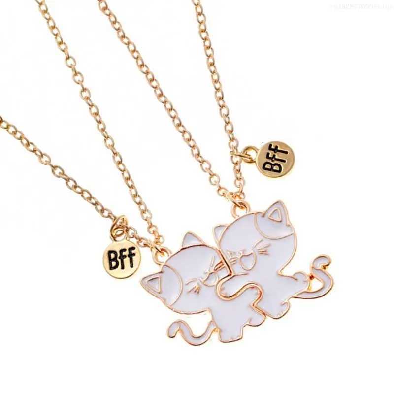 2-Pack Friendship Necklaces Cats Pendants Necklace Adjustable Chain Necklace F0S4 W250712