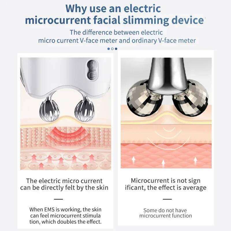 Rolling EMS Face Slimming V Line Facial Lift Phototherapy Wrinkle Remover Body Massager Skin Tightening