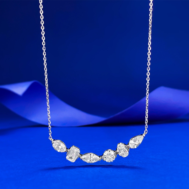 2025 Choucong Ins Top Sell Water Drop Pendant Luxury Jewelry Genuine 100% S925 Sterling Silver White Moissanite Diamond Gemstones Party Women Clavicle