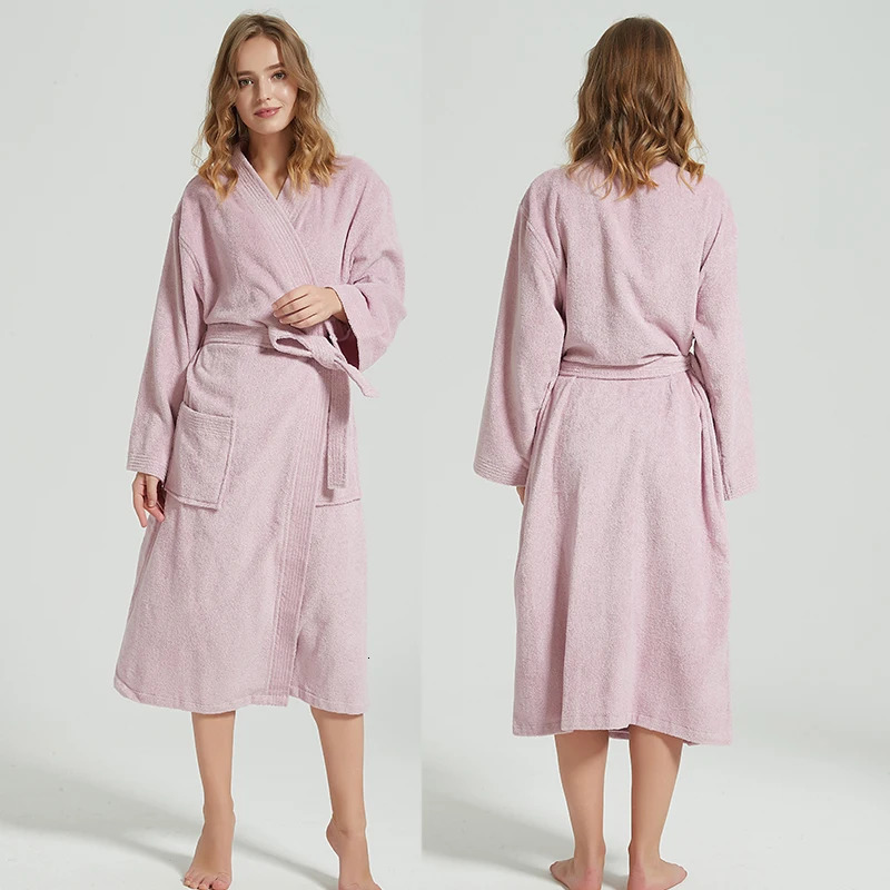 Mens Robe Winter Cotton Thick Warm Long Bathrobe Soft Towel Fleece Kimono Bath Robe Dressing Gown Bridesmaid Robes 250710