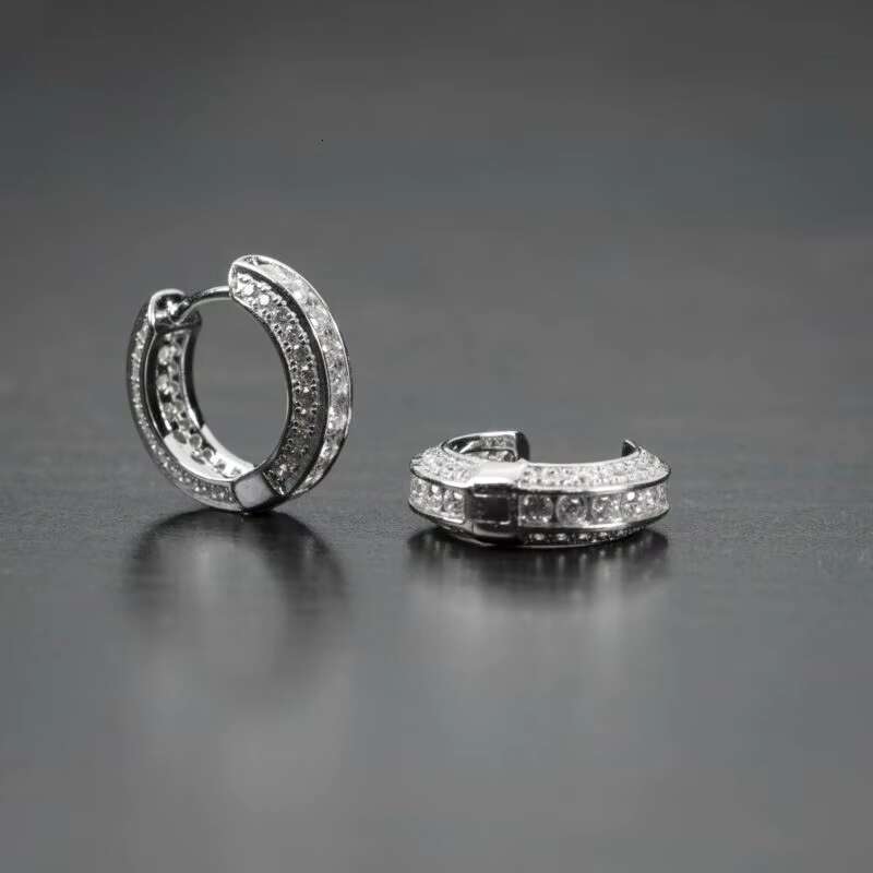 Trendy Boys Ear Hoops Mens Earring Jewelry Personality Hip Hop Luxury Fashion Male Earring Plated Silver Men Earings