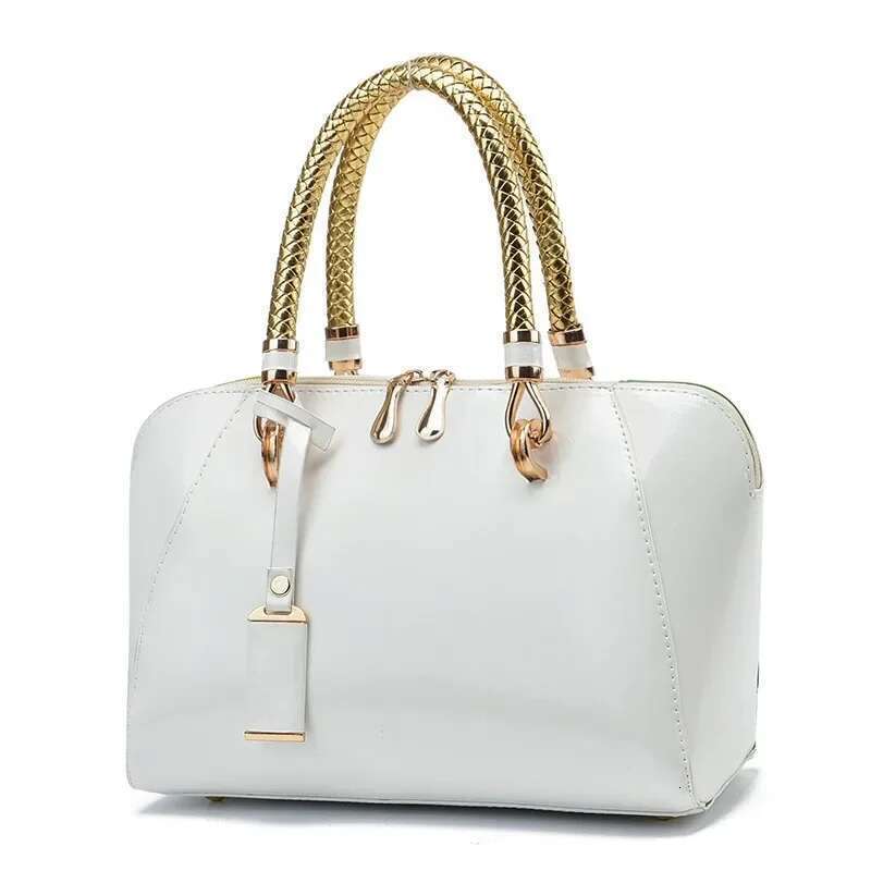 Shiny Leather Large Capacity Summer Handbag Boston New Style Tote Single Shoulder Slant Cross Women's Bag Fashionable