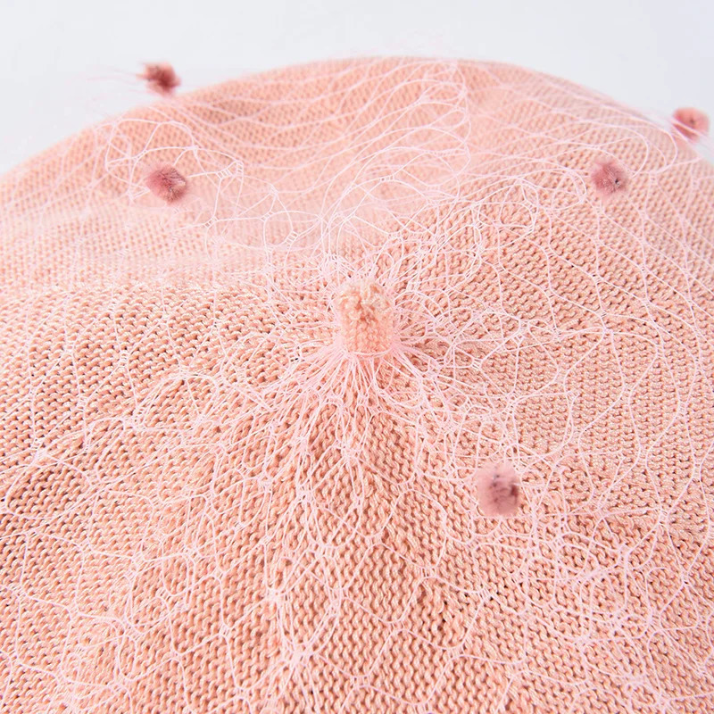 USPOP Summer hats Women beret vintage mesh yarn berets fashion female breathable beret hat solid color cap 250712