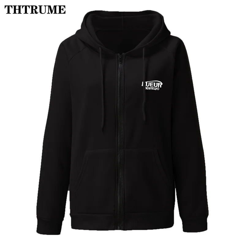 Harajuku Vintage Korean Hoodies Fashion Women Y2K Zipper Long Sleeve Oversized Streetwear Tops Casual Office Lady Sweatshirts 250707