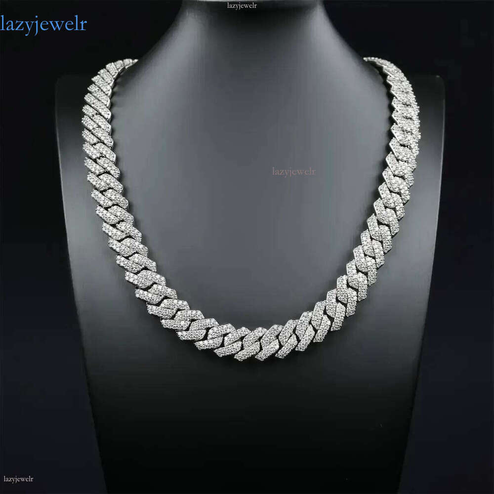 moissanite Hip Hop Jewelry Sier 14mm gold Sterling Sie Chain For Men necklace miami cuban link chain necklaces