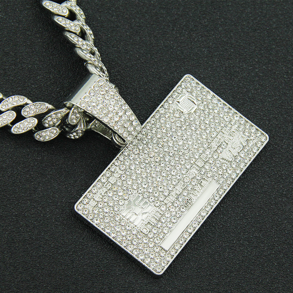 Luxury Jewelry Designer Jewelry European And American Hip-hop Full Diamond Dominant Pendant Necklace Men's Trendy Personality Street Style Chain 