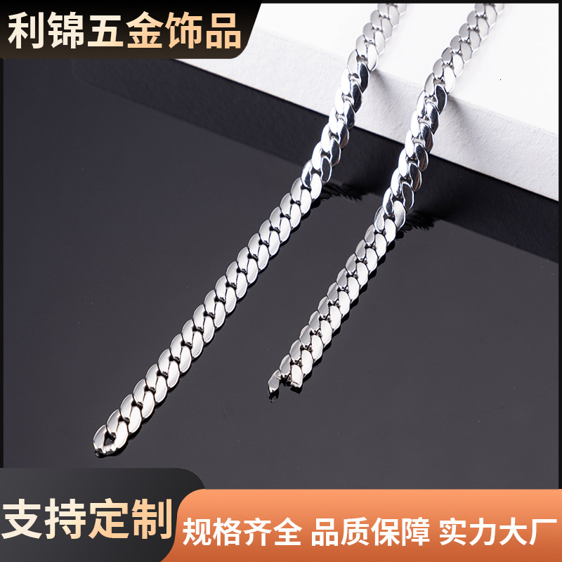 Luxury Jewelry Designer Jewelry European And American Stainless Steel Titanium Steel NK Chain Hip Hop Trendy Big Gold Chain Decorative Semi-finished C