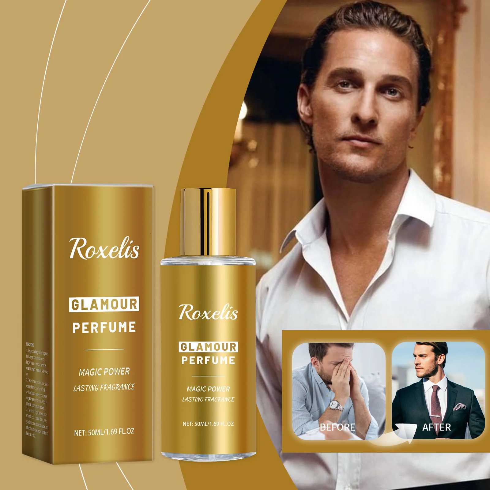 50ml Roxelis Cologne Charming Perfume Spray Long Lasting Scent Valentines Day Gift Dating Attract Odor Removal Pheromone Perfume W250712