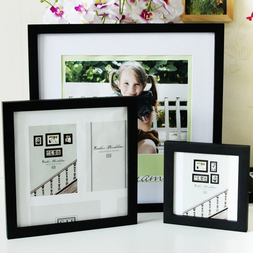 Wooden Nature Square Picture Frame,Plexiglass Include Poster Frames For Wall Hanging Photo Frame 30X30 35X35cm H260306