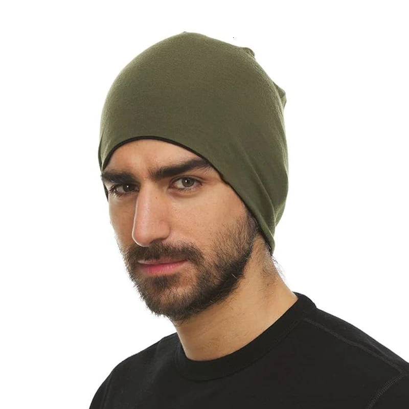 100% Merino Wool Beanie Men Women Unisex Warm Wool hat 2 Layer running riding winter thermals cap Sports Thermal cap 250712