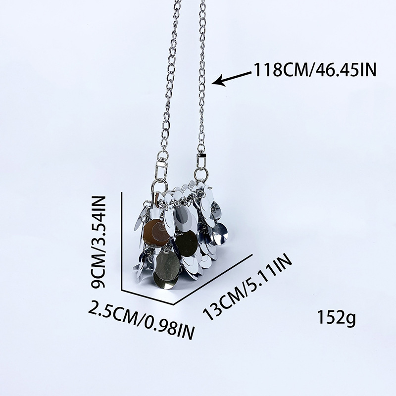 Free Shipping Designer Bag Luxury Bag Fashion Hot-selling Niche Design Unique Women's Evening Sequin Metal Chain Single Shoulder Crossbody Dual-u