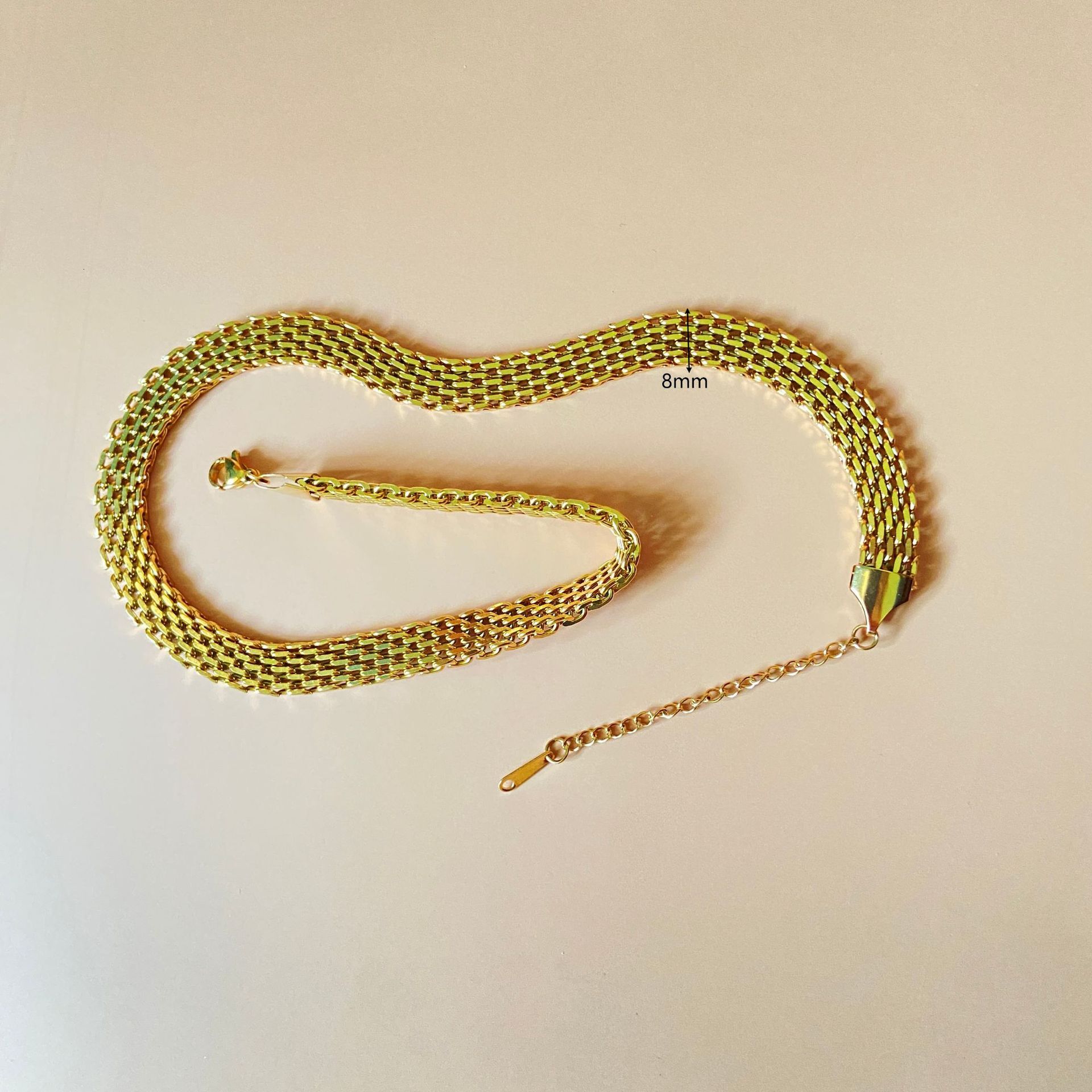 Luxury Jewelry Designer Jewelry Fashion Jewelry Thick Tennis Braided Vintage Fashion Necklace Titanium Steel Chain 18k Gold Plated Unique Wide Deforme