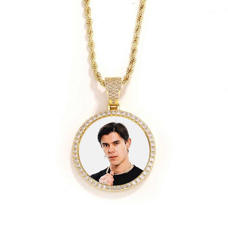 Luxury Jewelry Designer Jewelry European And American Hip-hop Family Personalized Photo Pendant Copper Inlaid Zircon DIY Big Brand Same Style Creative