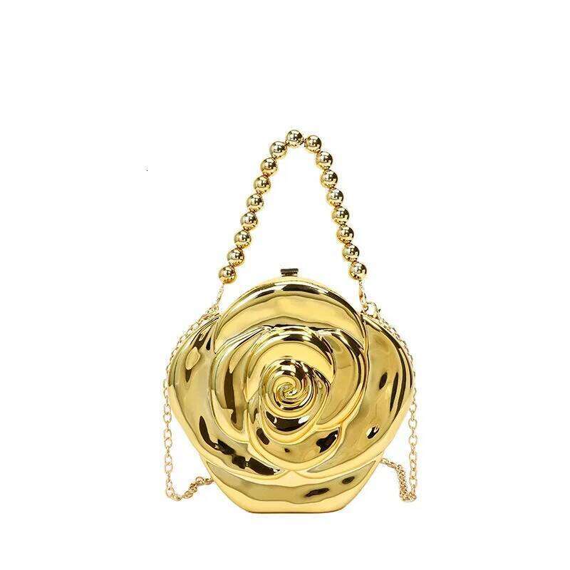 Designer Bags Acrylic Evening Case Bag For Women Fashionable Flower Shaped Elegant Handbags Beads Chain Shoulder Cross Body Party 2025 Luxury Bag