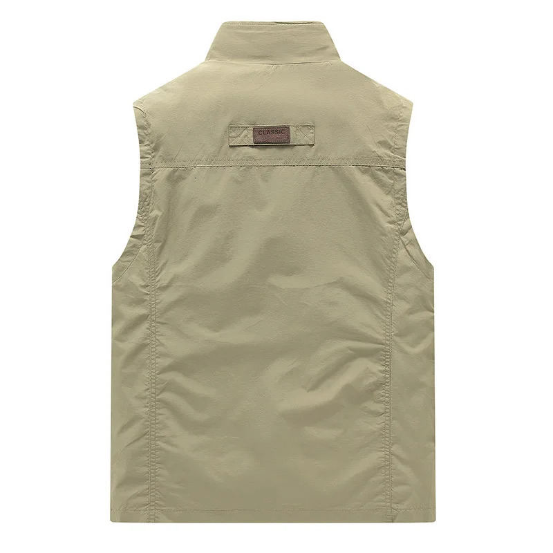 FGKKS Spring Men Waistcoat Outdoor Leisure Solid Color Vest Young Middleaged Pography Fishing Casual Jacket Male 250707