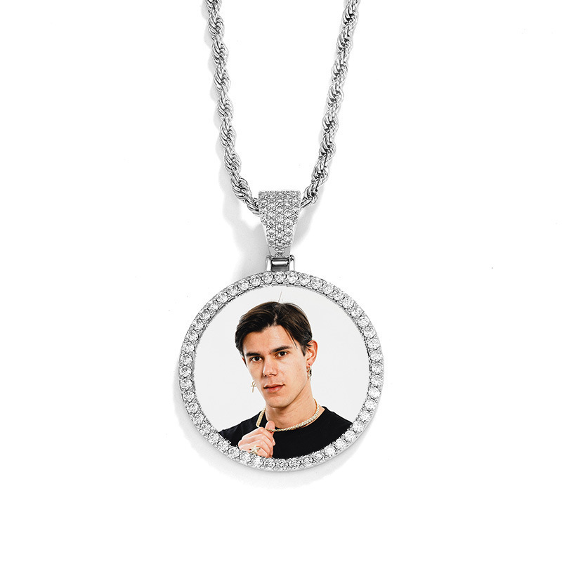 Luxury Jewelry Designer Jewelry European And American Hip-hop Family Personalized Photo Pendant Copper Inlaid Zircon DIY Big Brand Same Style Creative