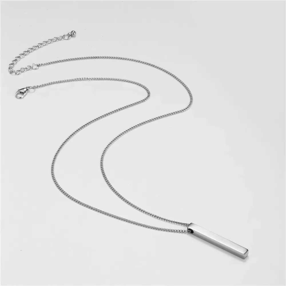 Fashion Geetric Rectangular Necklace for Men Hip-hop Retro Three-dimensional Column 2mm Pendant Ma Dinant Jewelry Gift W250712